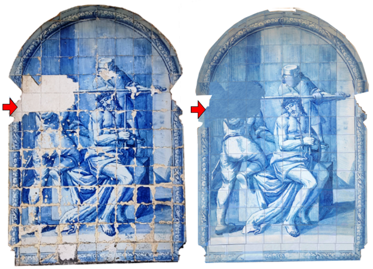 Danos nos azulejos e proposta de consolidação